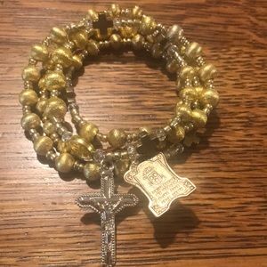 Gold rosary bracelet
